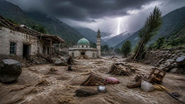 چلاس کے علاقے تھور میں کلاؤڈ برسٹ، اچانک سیلابی ریلوں سے بڑے پیمانے پر تباہی